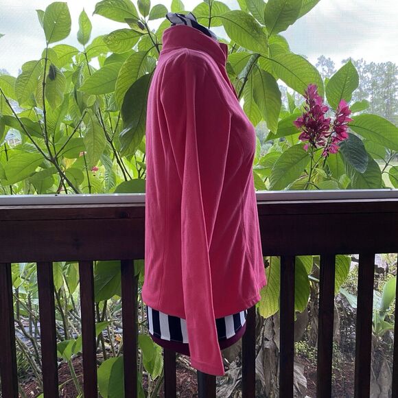 Jacket Fleece Pullover M Hot Pink 1/4 Zip Cuddly Eddie Bauer Activewear Soft - Picture 3 of 8